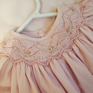 Baby girl pink dress with bloomers